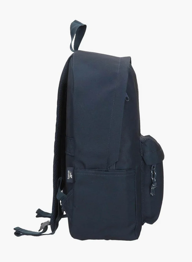 ريبوك Logo Print School Backpack with Adjustable Straps and Zip Closure - 38x19x43 cm