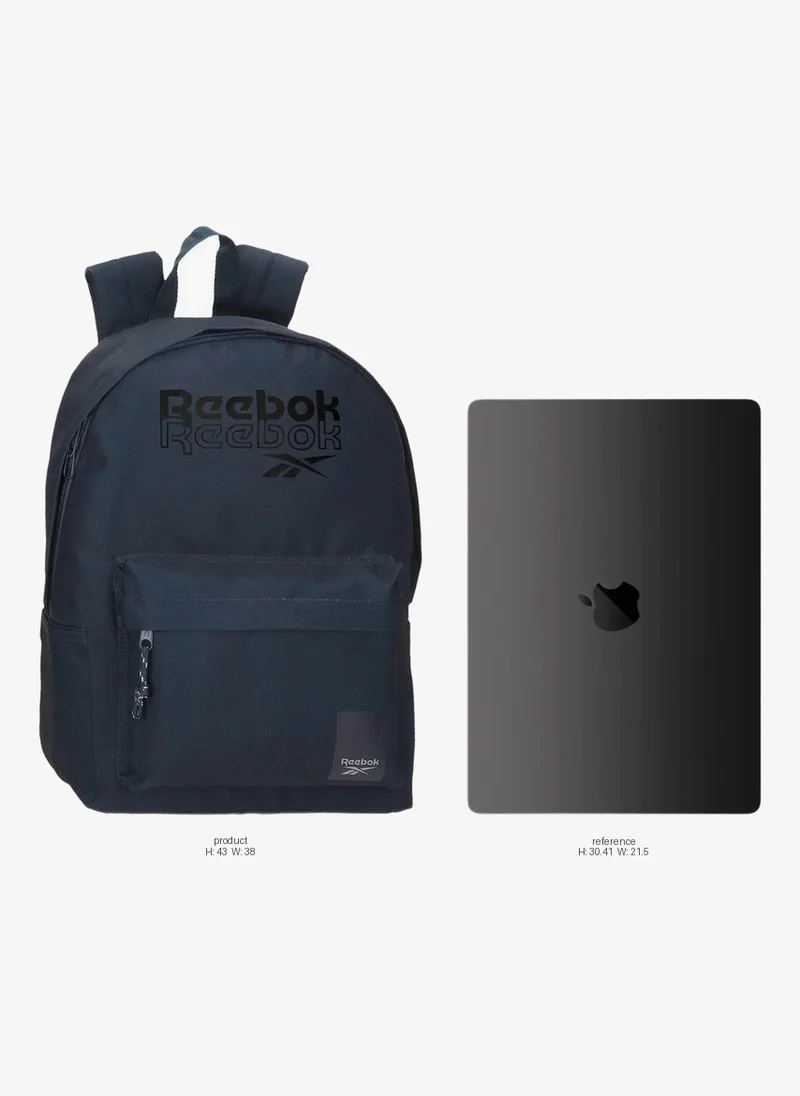 ريبوك Logo Print School Backpack With Adjustable Straps And Zip Closure - 38X19X43 Cm