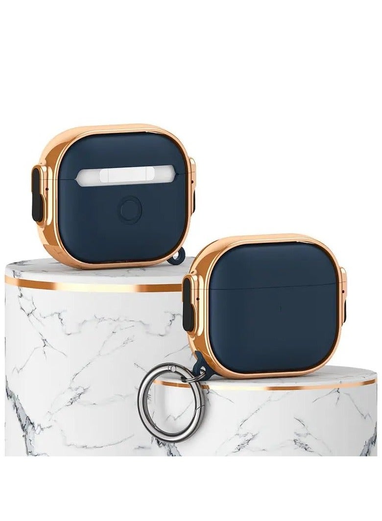 case for AirPods Pro 2nd Generation case 2022, Secure Lock Clip AirPod Pro 2 case, Hybrid Material, Full Body Protective Cover for New AirPod Pro 2 & AirPod Pro (Blue @ Rose Gold) - Image 3
