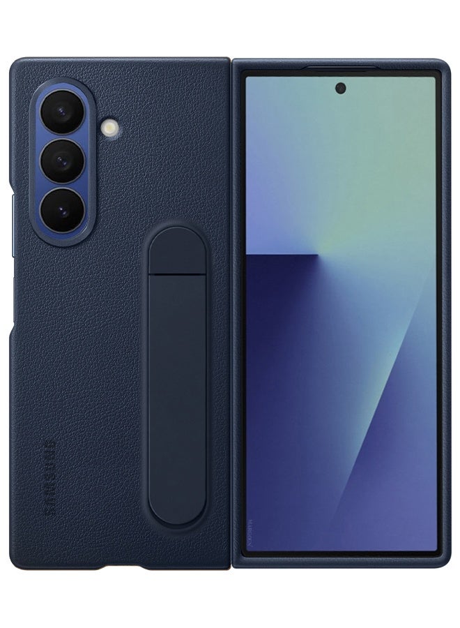 CATANES Leather Case Cover for Samsung Galaxy Z Fold 7, Kindsuit Case Slim and sleek with Secure Hand Grip - Dark Blue  - Image 2
