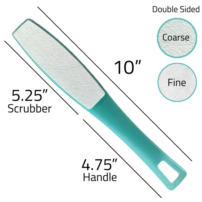 ALAZCO 1 ALAZCO Double Sided Foot File Pumice Ergonomic Handle Scrubber Immediate Result Smooth Feet Heel Scraper Exfoliate Buffer Dead Skin Callus Corn Emery Fine & Coarse Pedicure Tool - Image 2