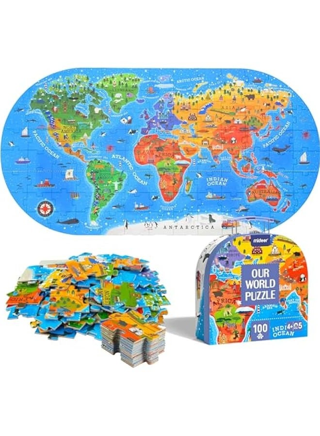 دوركو ألغاز الخريطة العالمية للأطفال (4-8 سنوات) + ألغاز الأرضية للأطفال (3-5 سنوات) + ألغاز للأطفال الصغار + ألعاب تعليمية جغرافية رائعة للأطفال قبل المدرسة + ألعاب تعليمية للأولاد والبنات - Image 1