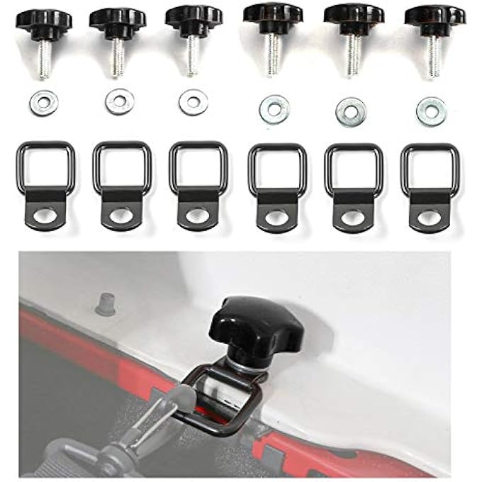 rayihni Hard Top Quick Removal Change Kit fits for Jeep Wrangler YJ JK Sports/Sahara/Freedom/Rubicon X Unlimited 2/4DR 1995-2018 Black JC5505 - Image 1