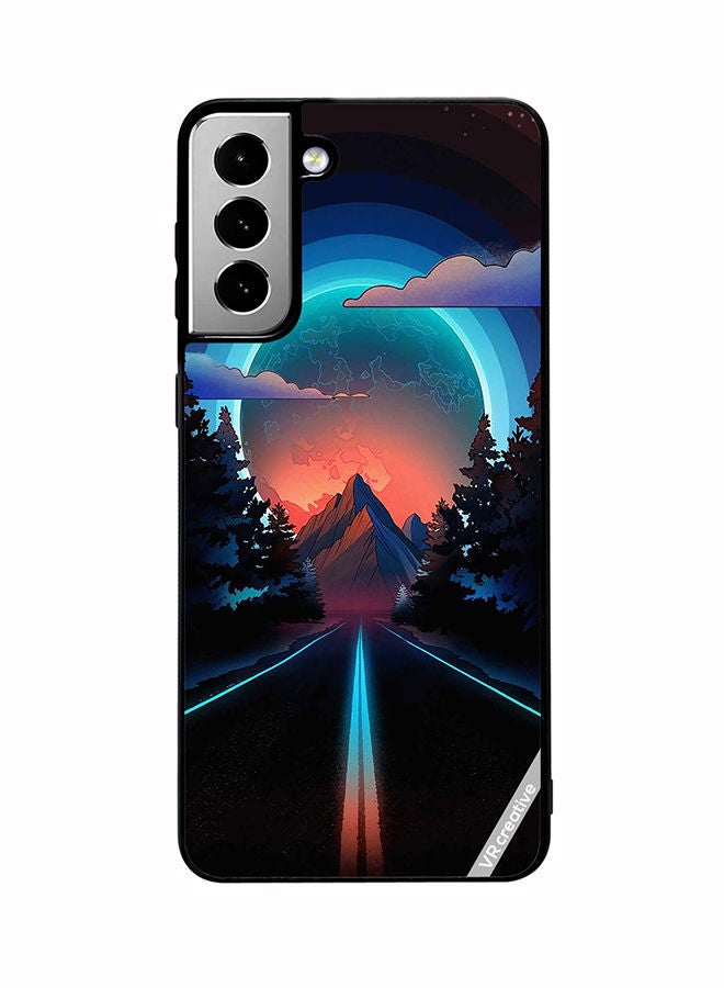 VR CREATIVE Protective Case Cover For Samsung Galaxy S21 FE 5G Road To Paradise Design Multicolour - Image 1