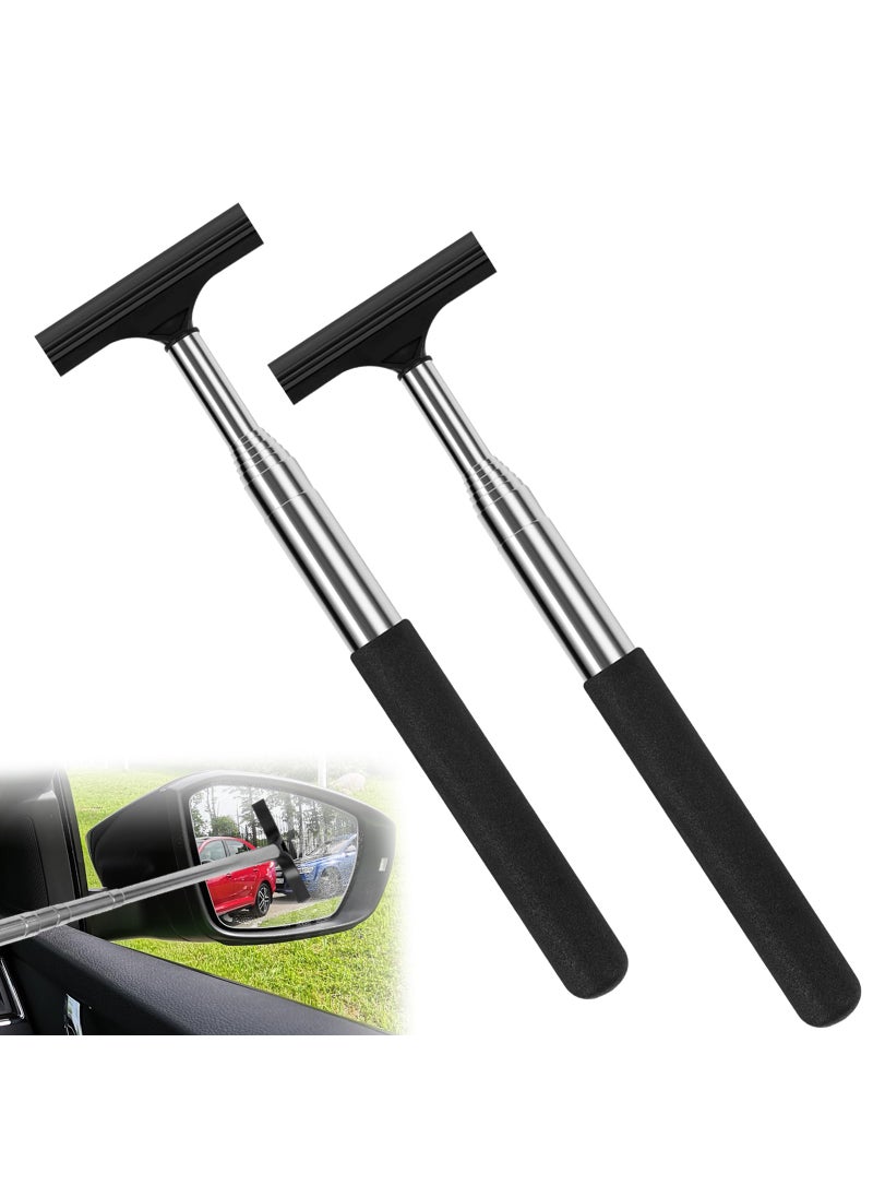 Guirnd 2 Pcs Car Mirror Wiper, 38.6in Handle Car Side Mirror Squeegee, Car Mirror Squeegee, Side Mirror Squeegee, Mini Squeegee for Rainy Foggy Weather  - Image 1