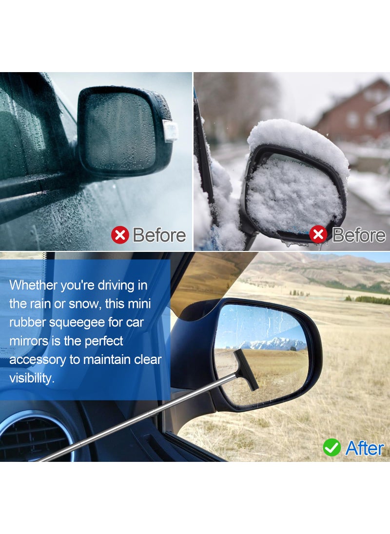 Guirnd 2 Pcs Car Mirror Wiper, 38.6in Handle Car Side Mirror Squeegee, Car Mirror Squeegee, Side Mirror Squeegee, Mini Squeegee for Rainy Foggy Weather  - Image 4