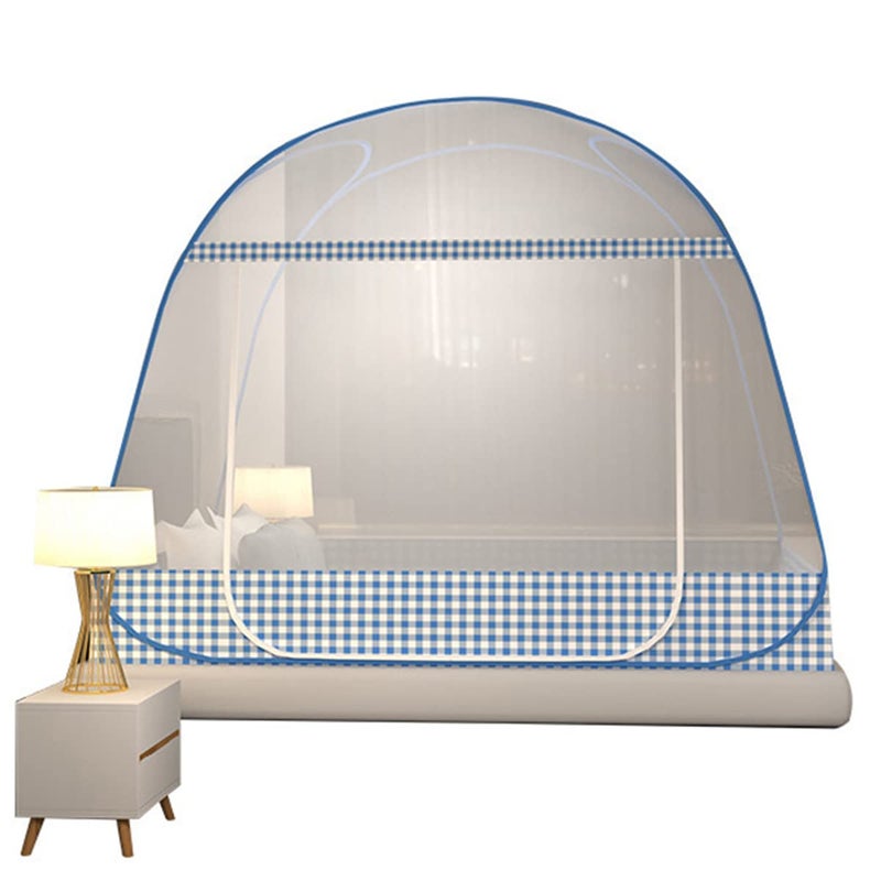 CdyBox Folding Mosquito Net Tent Canopy Curtains for Beds Home Bedroom Decor (Blue, 1.2X2.0m) - Image 5