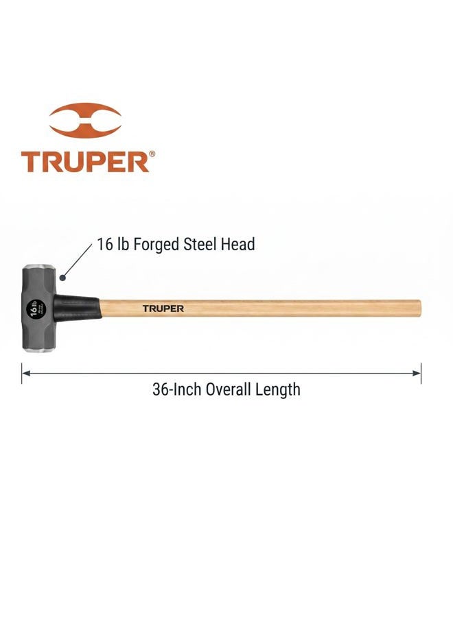 TRUPER Mintcraft Truper 30922 16-Pound Sledge Hammer, Hickory Handle, 36-Inch - Image 3