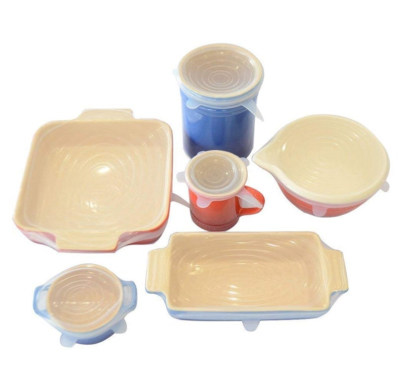 CLOMANA® Stretchable & Flexible Silicone LIds Cover for Dish,Jars & Bowls (Set of 6) - Image 4