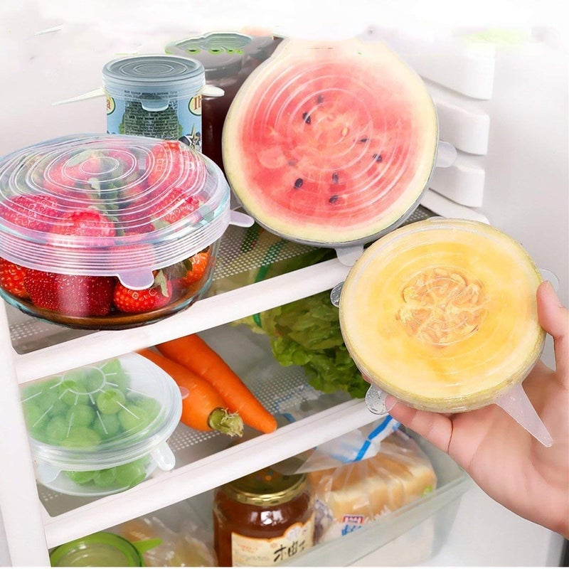 CLOMANA® Stretchable & Flexible Silicone LIds Cover for Dish,Jars & Bowls (Set of 6) - Image 3