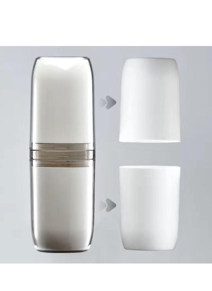Golden - Ideal for home, travel and business travel. Featuring a sturdy design with tight buckles, this toothbrush travel case keeps your must-haves safe and tidy on the go. - Image 1
