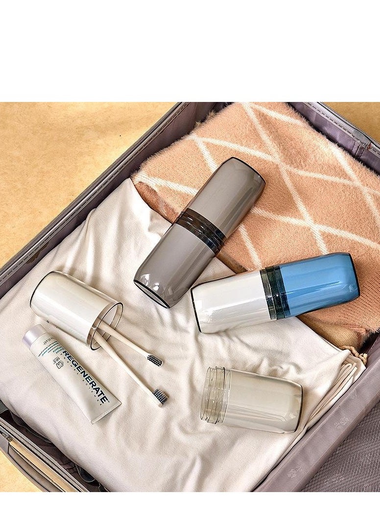 Golden - Ideal for home, travel and business travel. Featuring a sturdy design with tight buckles, this toothbrush travel case keeps your must-haves safe and tidy on the go. - Image 1