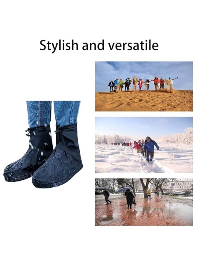 SYOSI Rain Shoes Cover, Waterproof Shoe Covers for Rain and Snow Boot Covers Waterproof Reusable Foldable Rain Shoes Cover Overshoes for Men/Women (XL) - Image 3