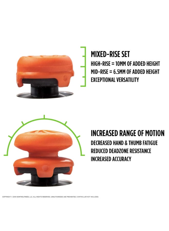 كنترول فريك KontrolFreek Fps Freek Vortex for PlayStation 4 (PS4) Controller | Performance Thumbsticks | 1 High-Rise Convex, 1 Mid-Rise Concave | Orange - Image 3