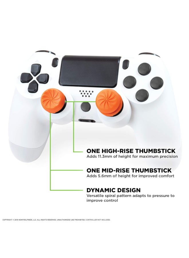 كنترول فريك KontrolFreek Fps Freek Vortex for PlayStation 4 (PS4) Controller | Performance Thumbsticks | 1 High-Rise Convex, 1 Mid-Rise Concave | Orange - Image 4
