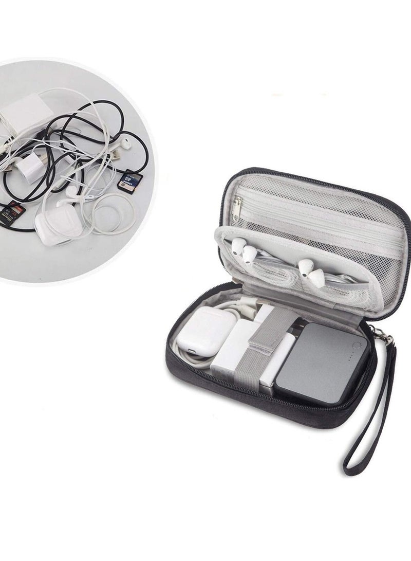 Delfino Electronic Accessories Storage Bag Small Portable Travel Cable Storage Bag All in One Organizer Storage for Power Cords Chargers Hard Drives Headphones Usb Sd Cards and More Grey - Image 5