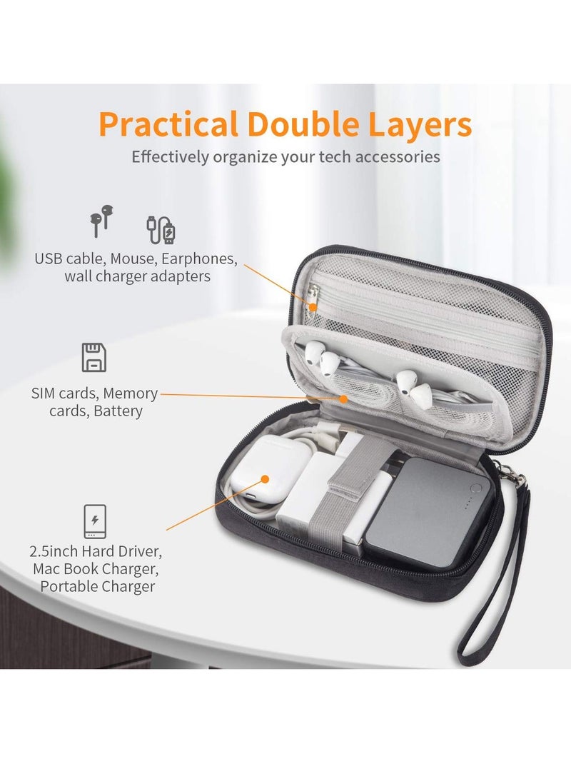 Delfino Electronic Accessories Storage Bag Small Portable Travel Cable Storage Bag All in One Organizer Storage for Power Cords Chargers Hard Drives Headphones Usb Sd Cards and More Grey - Image 2