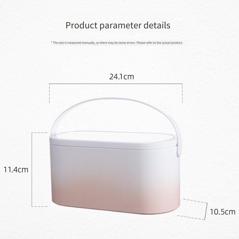 LED makeup mirror with light strip storage box, USB plug-in makeup mirror (white) - Image 4