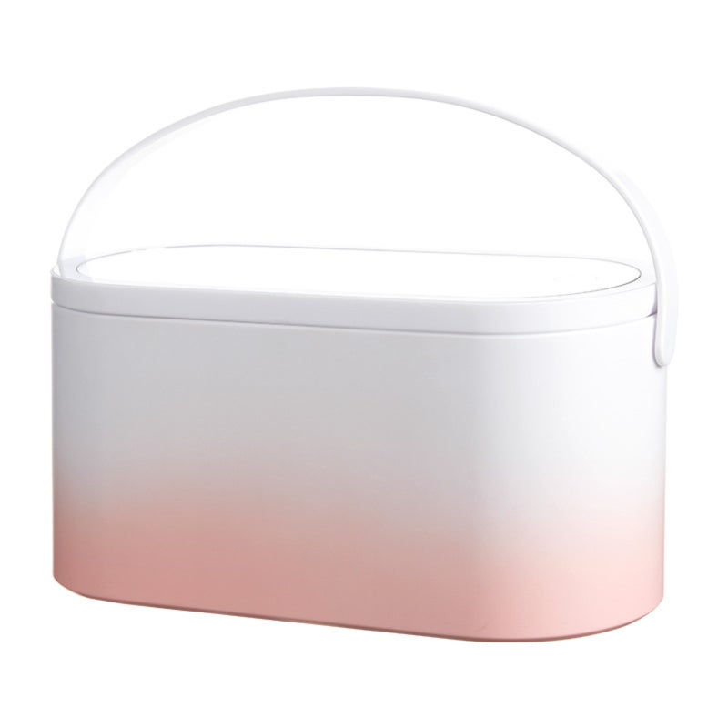 LED makeup mirror with light strip storage box, USB plug-in makeup mirror (white) - Image 2
