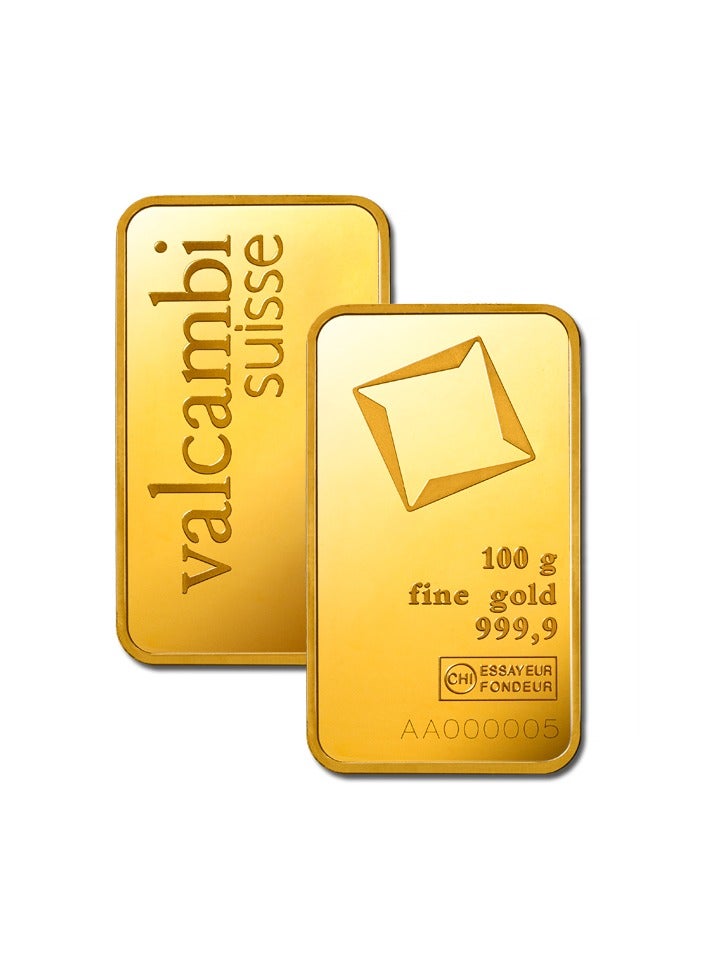 Valcambi Suisse 100g Pure 999.9 Fine Gold Bar 24KT - 100 Grams - Image 4