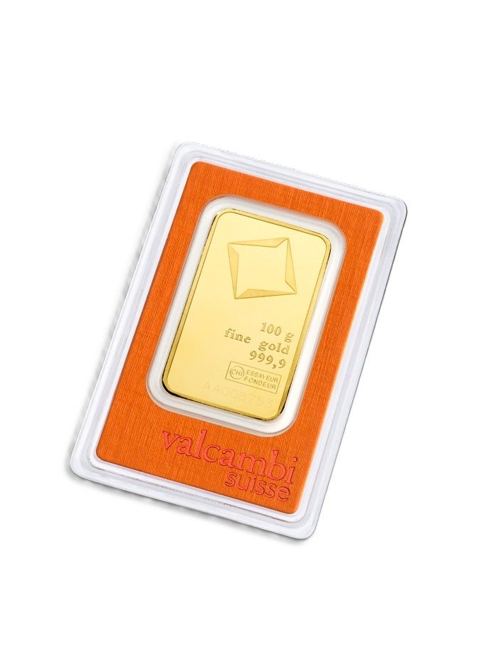Valcambi Suisse 100g Pure 999.9 Fine Gold Bar 24KT - 100 Grams - Image 3