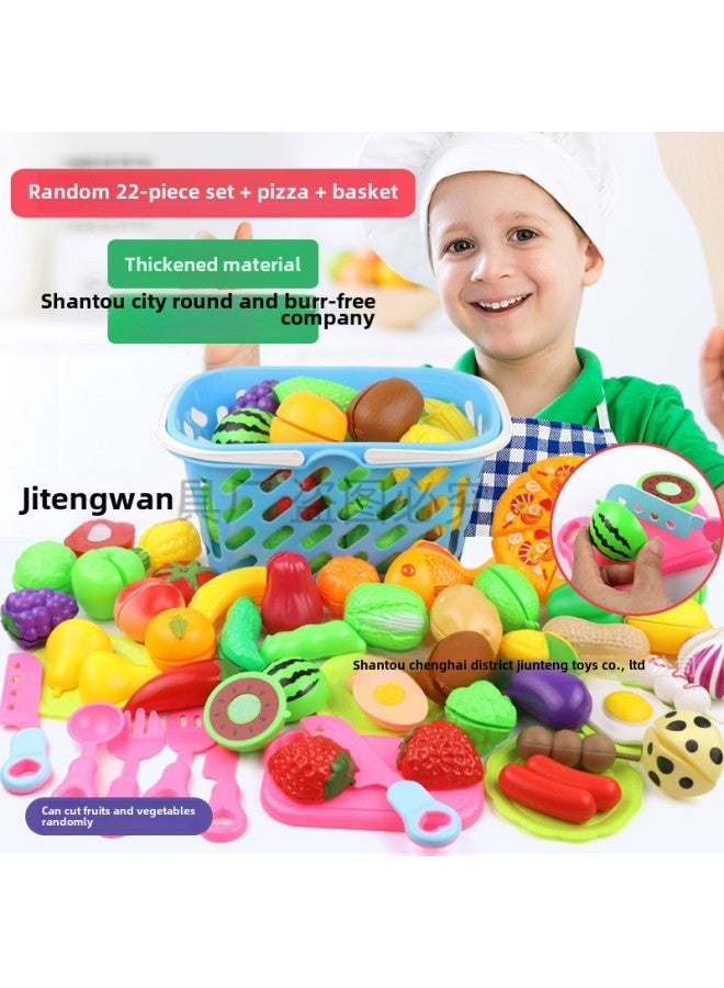 Children Play House Boys And Girls Simulation Cutting Fruits And Vegetables Pizza Cutting Music Cutting Plastic Suit Toys-Specifications:31-piece Kit Cutting Toys 【can Cut Fruits And Vegetables Randomly】 + Pizza - Image 5