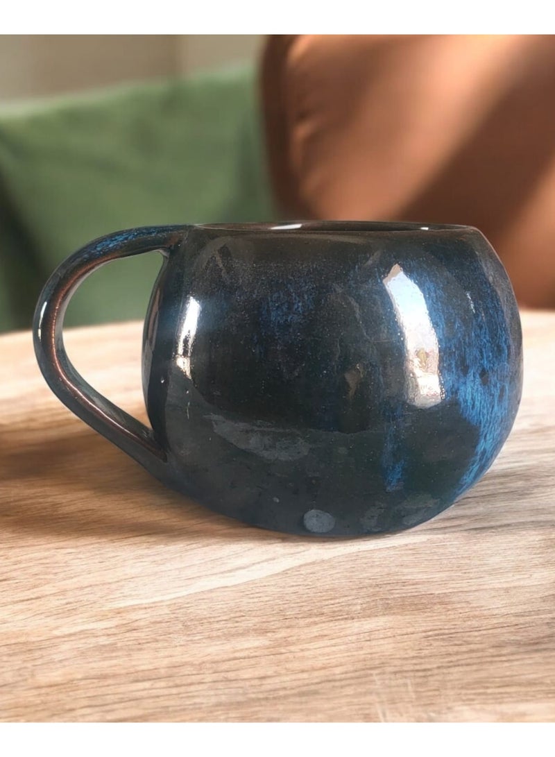 color zone pottery 300ml ceramic and earthenware mug, each piece is unique, microwave safe  - Image 1