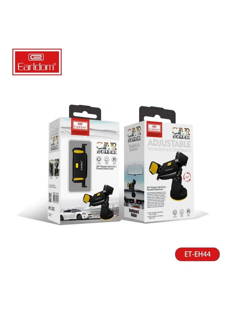 Earldom 360 Degree Free Rotation Universal Car Holder Black and Yellow EH-44 - Image 2