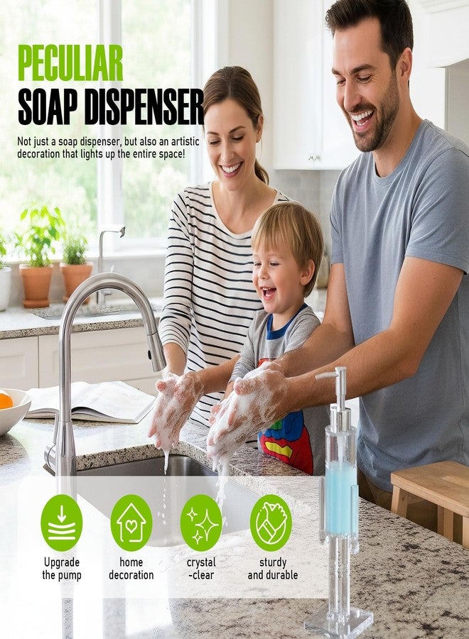 Fmnung Christmas Soap Dispenser, 150ML Christmas Hand Soap Dispensers Bathroom, Clear Dish Soaps Dispenser Kitchen Pump, Acrylic Christmas Washing Up Liquid Dispensers - Image 3
