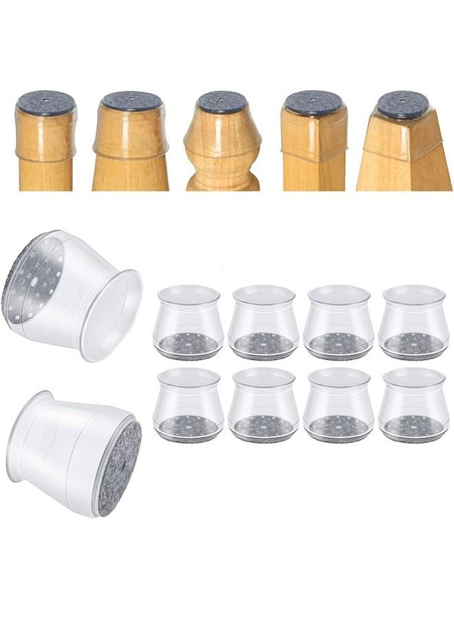 Generic - 10 Pcs Hardwood Floors Chair Leg Protectors, Stool Leg Rubber Protectors Caps, Non Slip Silicone Felt Furniture Pads - Image 1