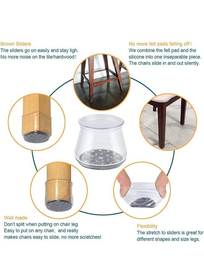 Generic - 10 Pcs Hardwood Floors Chair Leg Protectors, Stool Leg Rubber Protectors Caps, Non Slip Silicone Felt Furniture Pads - Image 1