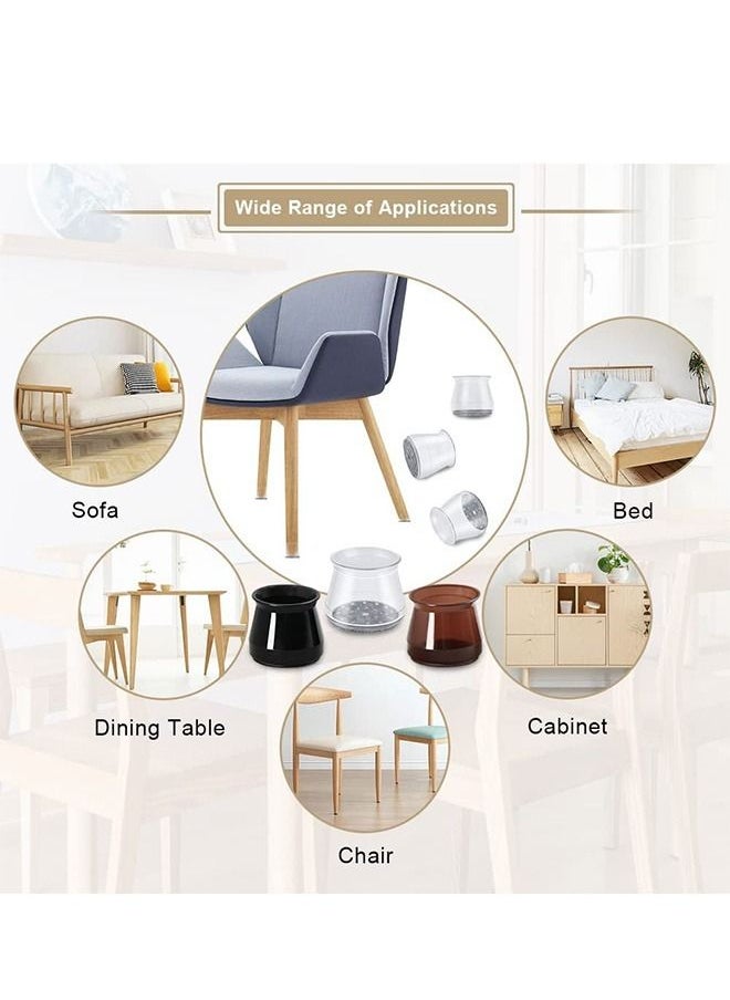 Generic - 10 Pcs Hardwood Floors Chair Leg Protectors, Stool Leg Rubber Protectors Caps, Non Slip Silicone Felt Furniture Pads - Image 1