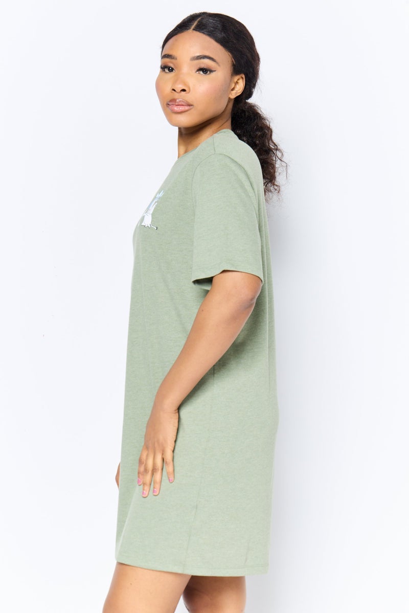 adidas Originals Adidas Originals x Moomin Women Sportswear Fit Short Sleeves Outdoor Dress, Sage Green - Image 3