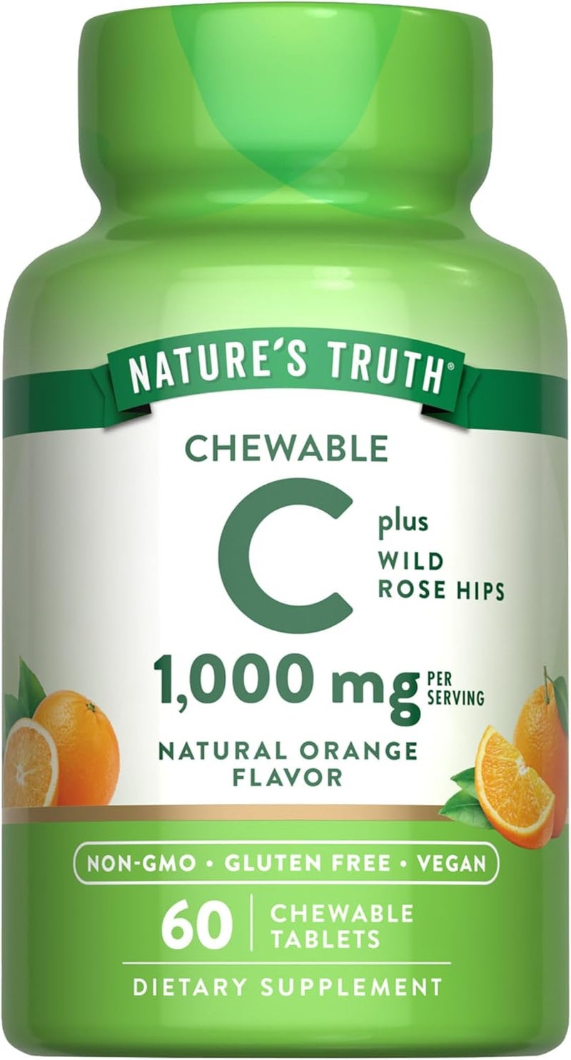natures truth أقراص فيتامين سي القابلة للمضغ 1000 ملغ للبالغين - Image 1