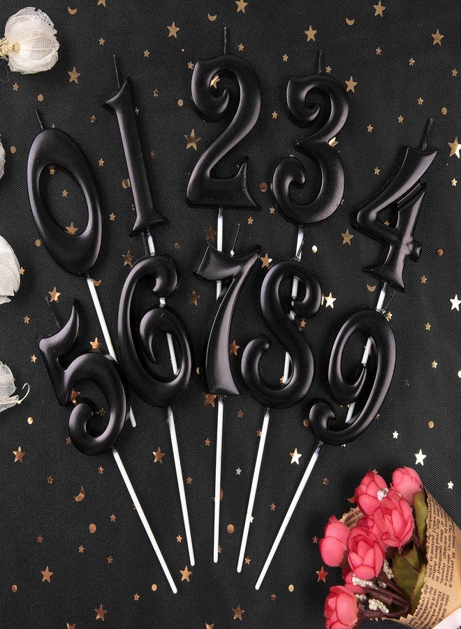 PHD CAKE 2.76 Inch Elegant Black 3 Number Birthday Candles, Black Number Candles, Cake Number Candles, Party Celebration - Image 3