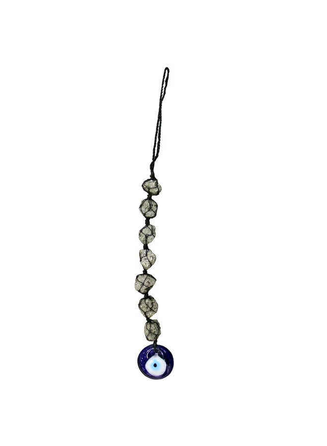Latas Evil eye And Golden Pyrite Gemstone Hanging Crystal Healing Gift Home Office Wellness - Image 1