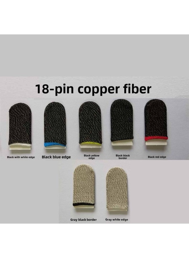 Professional Gaming Finger Sleeves Sweat-resistant Anti-slip High Sensitivity Mobile Game Gloves Pubg Stimulus Battlefield Army-Product Color:18-pin Copper Fiber Tape Cardboard Mixed Color (only) - Image 1