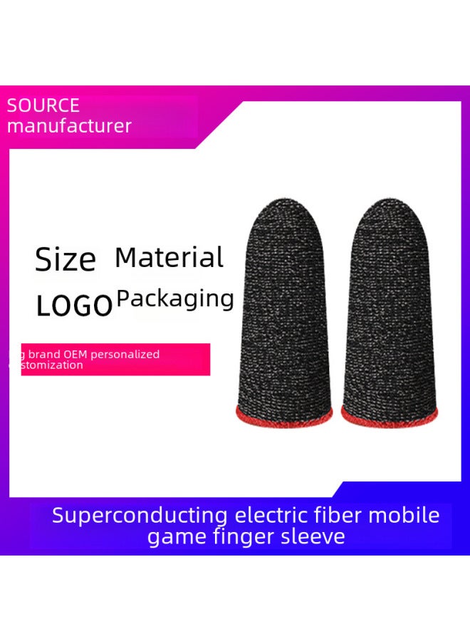 Professional Gaming Finger Sleeves Sweat-resistant Anti-slip High Sensitivity Mobile Game Gloves Pubg Stimulus Battlefield Army-Product Color:18-pin Copper Fiber Tape Cardboard Mixed Color (only) - Image 2