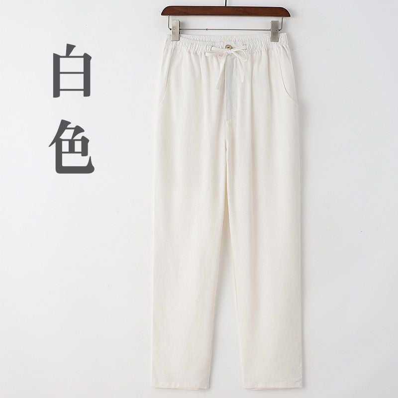 Mens Summer Cool Linen Casual Trousers SWERT-Paohong - Image 5