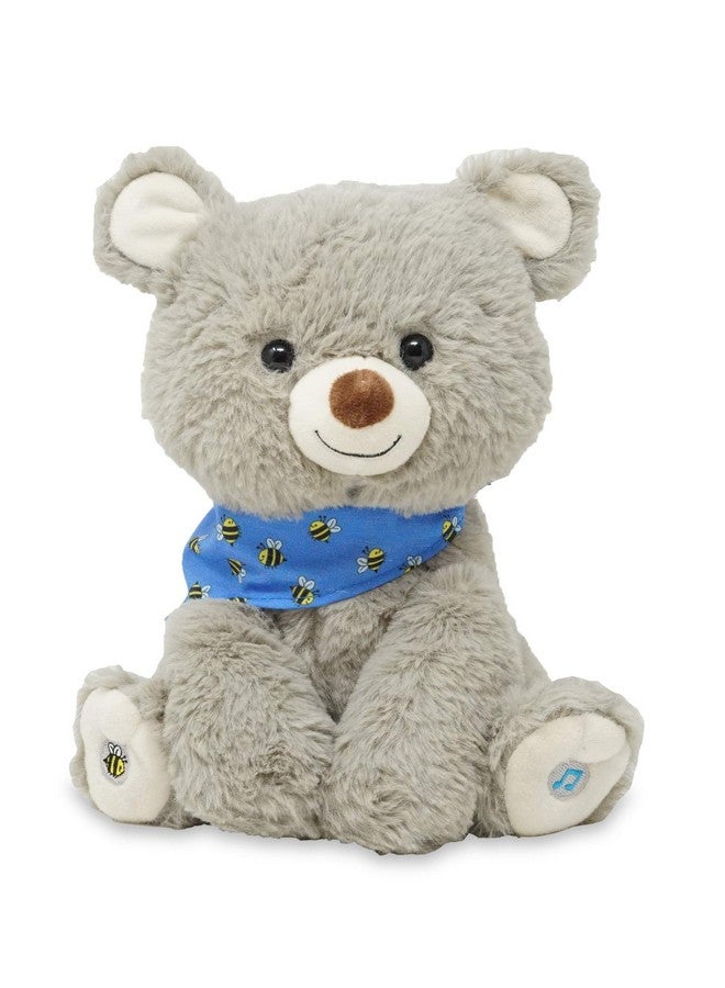 كادل بارن دمية الدب كوبي - حيوان محشو على شكل شبل دب متحرك، مقاس 11 بوصة، لعبة قطيفة رمادية تغني - Image 1
