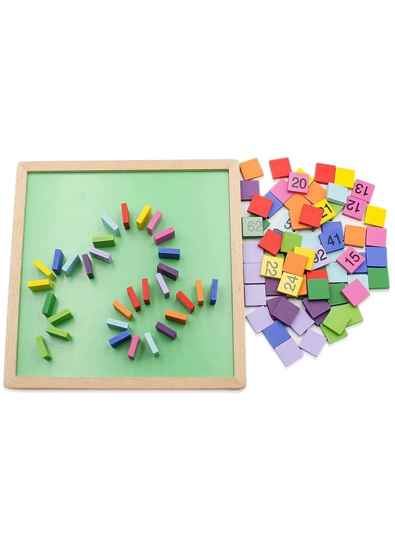 SYOSI Early Childhood Education Digital Teaching Board, Wooden Math Learning Board Toy, 1 100 Consecutive Numbers Wooden Hundred Digital Board, Educational Game for Kids with Storage Bag - Image 5