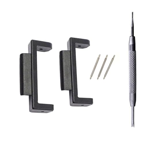 xinxingin 6PCS 16mm to 22mm Strap Adapter, Watch Strap Repair Connector Kit for Watch, 16-22mm, Shock Mod Kit(BLACK) - Image 1