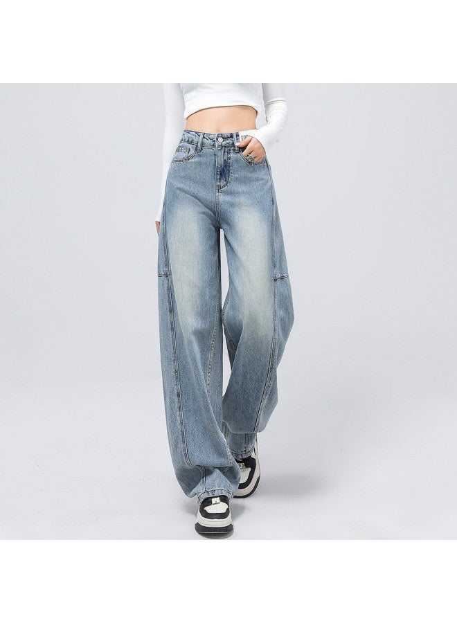 EPTISON 2025 Summer Women's Straight Leg Jeans Trendy Versatile Wide Leg Pants - Image 2