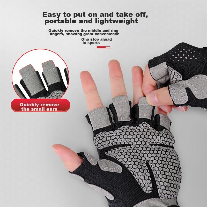 PEAK [Two-Pack] Fitness Gloves for Men And Women, Sports Cycling Fingerless Gloves for Pull-Ups And Weightlifting, Non-Slip Hand Protection L - Image 5