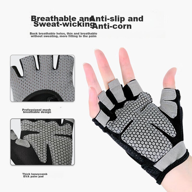PEAK [Two-Pack] Fitness Gloves for Men And Women, Sports Cycling Fingerless Gloves for Pull-Ups And Weightlifting, Non-Slip Hand Protection L - Image 4