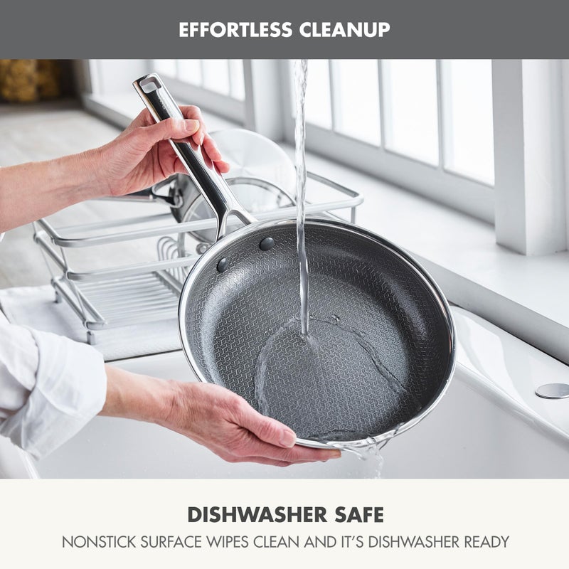 GreenPan Hybrid 10â€ Nonstick Stainless Steel Frying Pan, APEX Tri-Ply Thermobond PFAS-Free Ceramic Skillet, Induction & All Cooktop Compatible, Oven Temp to 850Â°F, Dishwasher Safe, Silver - Image 5
