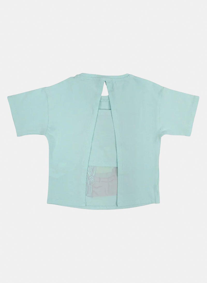 Solang Girls Split Back Cotton T-Shirt - Cool Girl Print - Image 2