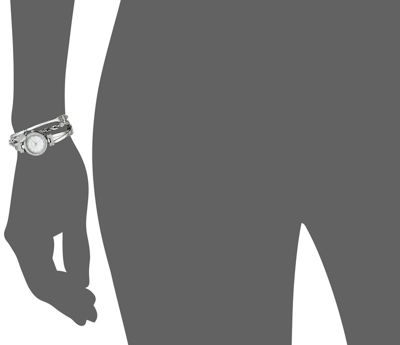 Anne Klein Women's Premium Crystal Accented Bangle Watch and Bracelet Set - Image 5