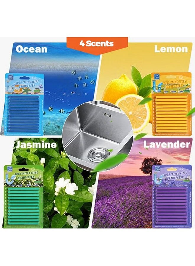 Air OMA 4-Pack (48pcs)Odor Eaters Keeps Drain Fresh-Drain Sticks Drain Cleaner and Deodorizer Sticks for Clogs Kitchen Bathroom Sinks Toilet Cleaning Unclog Eliminate Odor of Drain Pipes - Image 5
