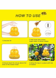 KASTWAVE Insect Trap, 2 Pack Bee Traps, Gourd Bee Traps, Wasp Trap For Hornet Bees Yellow Jackets, Insect Bee Catcher Non Toxic, Reusable, Hanging Outdoor Wasp Deterrent Killer  - Image 5